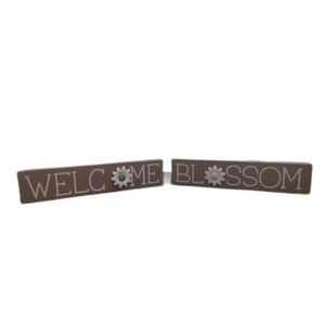 🌍5/$10🌏 Spring Welcome + Blossom Box Sign Wooden Desk Decor